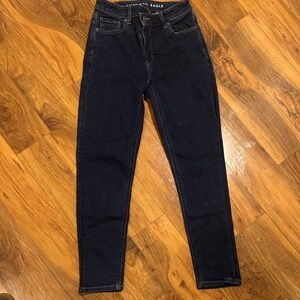 American Eagle Outfitters Women's Dark Blue High Rise Jeans